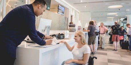Moving counter at Hotel Scandic Berlin for people in the wheelchair
