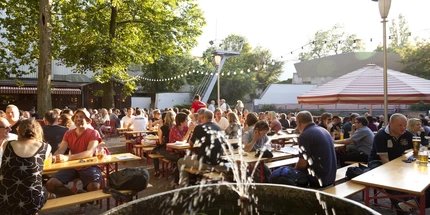 Prater beer garden in Berlin in summer