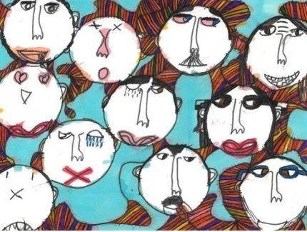 Anne-Sophie Mosch, Verrückte SchauspielerInnen, 2025, Fineliner und Marker auf Papier