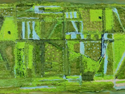 Über den Gütern, 2003, Mixmedia, 33 x 60,5 cm