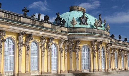 Sanssouci Palace in Potsdam near Berlin in sunlight